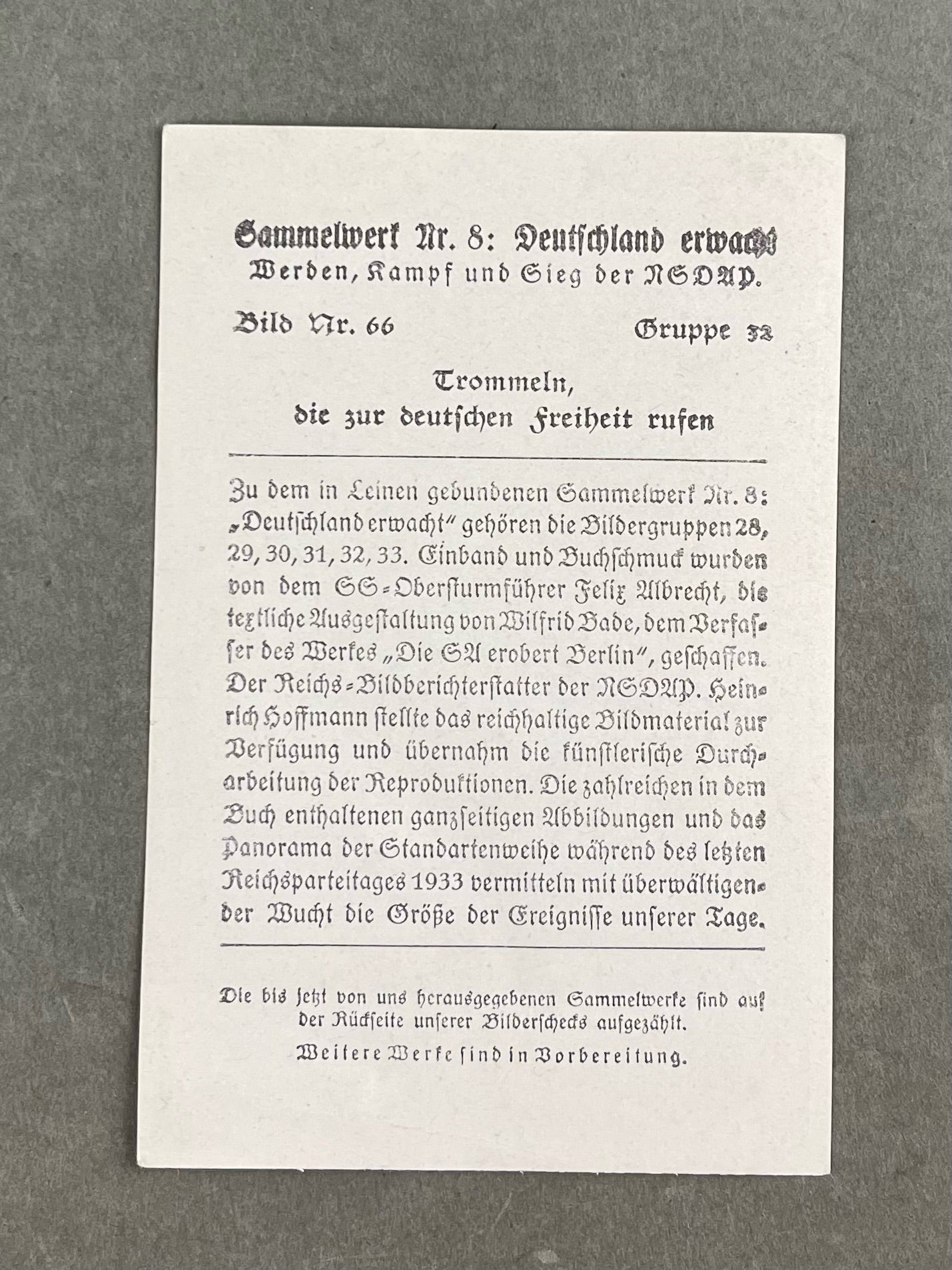 WW2 Tysk "Cigaretten Album" Billede. Godt HJ motiv. Original.