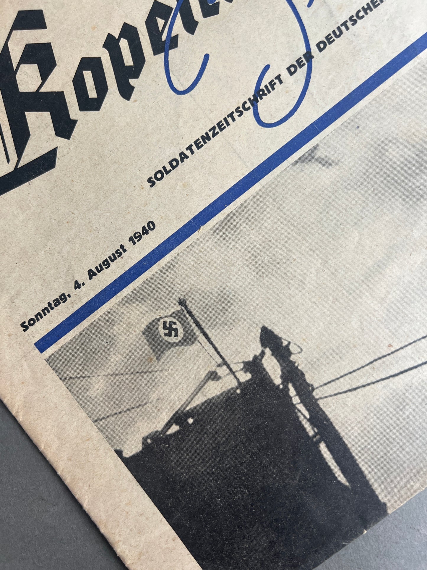 WW2 Tysk/Dansk "Kopenhagener Zeitung" Avis. Original. Tidlig Udgave fra 4. August 1940. Original.