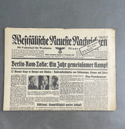 WW2 Tysk NSDAP Avis. Original.