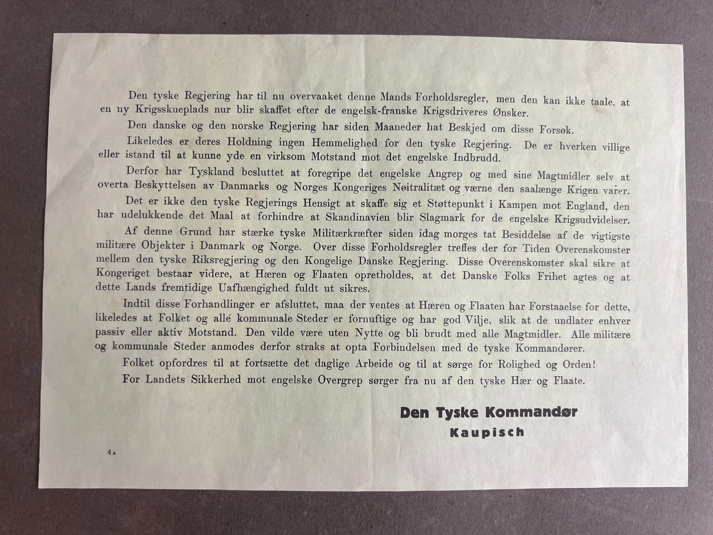WW2 Tysk/Dansk "OPROP!". Original.