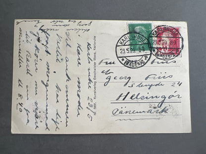 WW2 Tysk Postkort. Sendt til Danmark. Original.