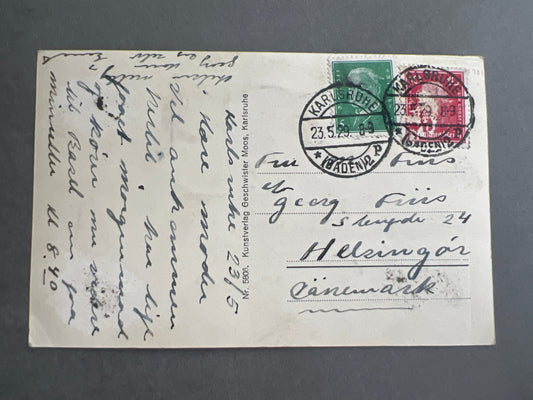 WW2 Tysk Postkort. Sendt til Danmark. Original.