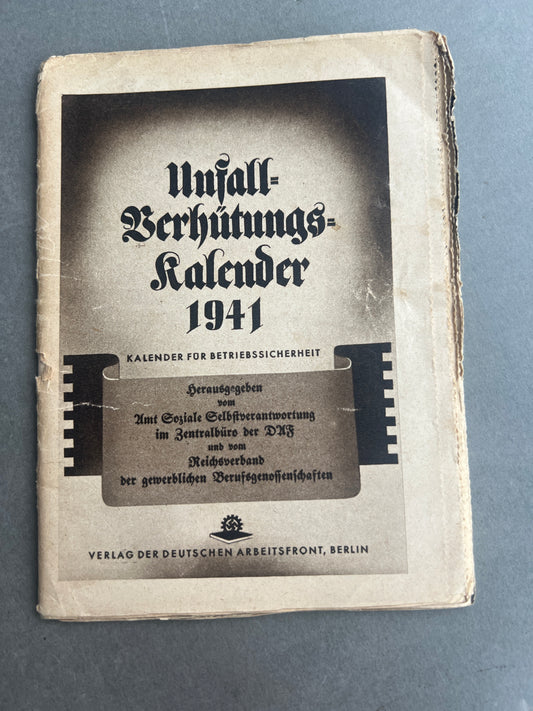 WW2 Tysk DAF Kalender. Original.
