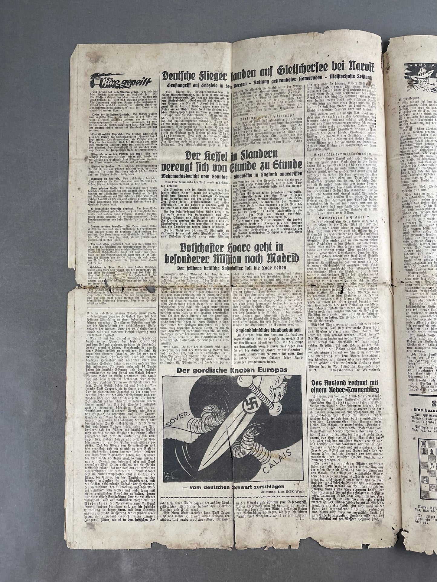 WW2 Tysk Kriegsmarine "Gegen Engeland" lille avis/pjece. Original.