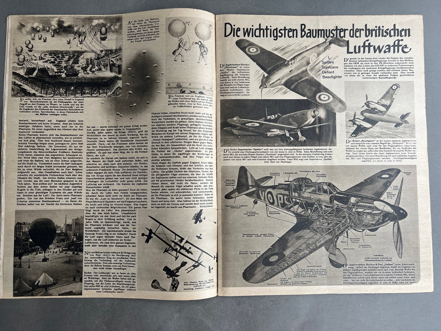 WW2 Tysk Luftwaffe "Der Adler" Blad. Original.
