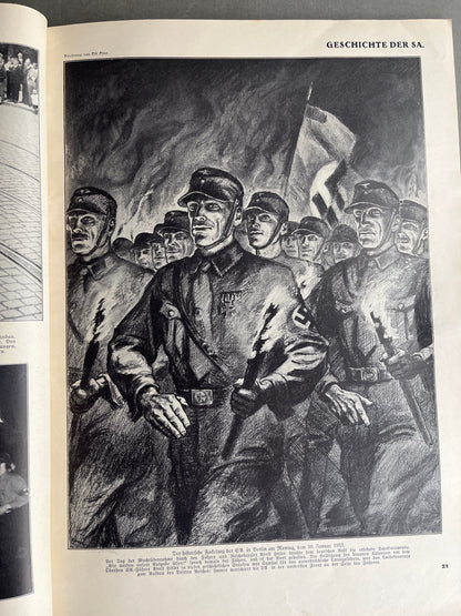 WW2 Tysk SA Blad. Stor A3 størrelse og 127 sider. Sjælden. Mange gode billeder. Original