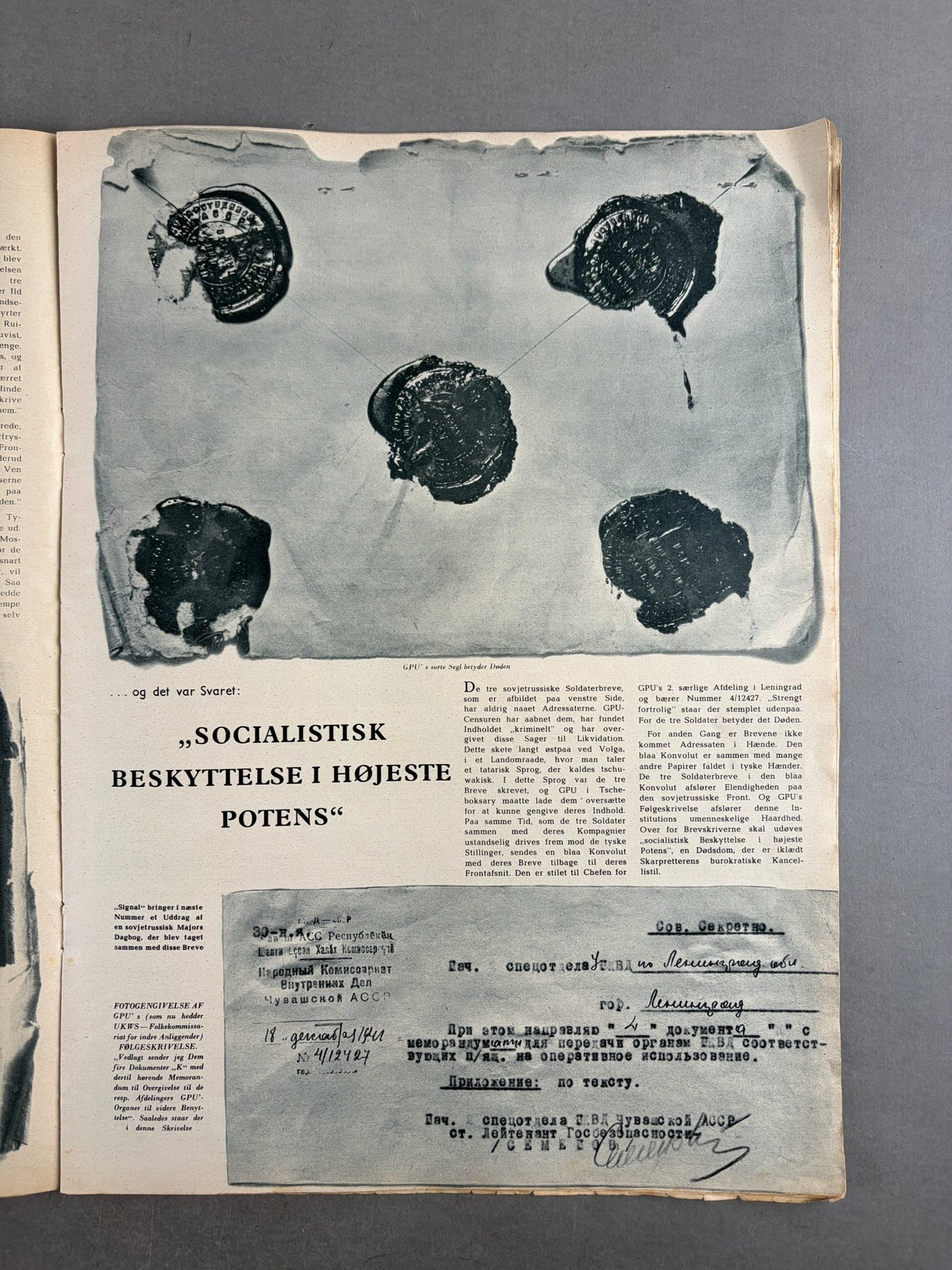 WW2 Tysk Signal Blad. Original.