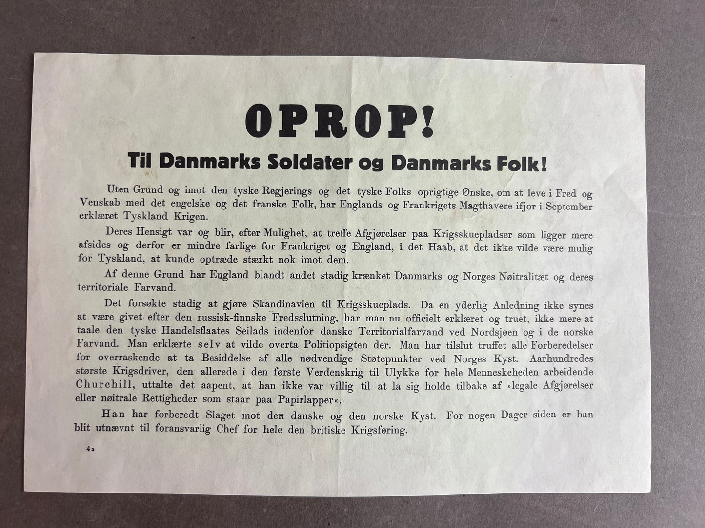 WW2 Tysk/Dansk "OPROP!". Original.