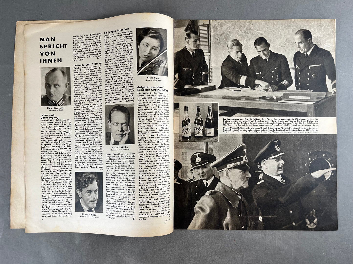 WW2 Tysk "Die Woche" Blad. Wehrmacht østfront forside. Original.