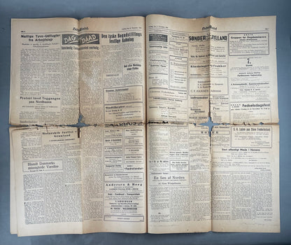 WW2 Dansk DNSAP "Fædrelandet" avis. Original.