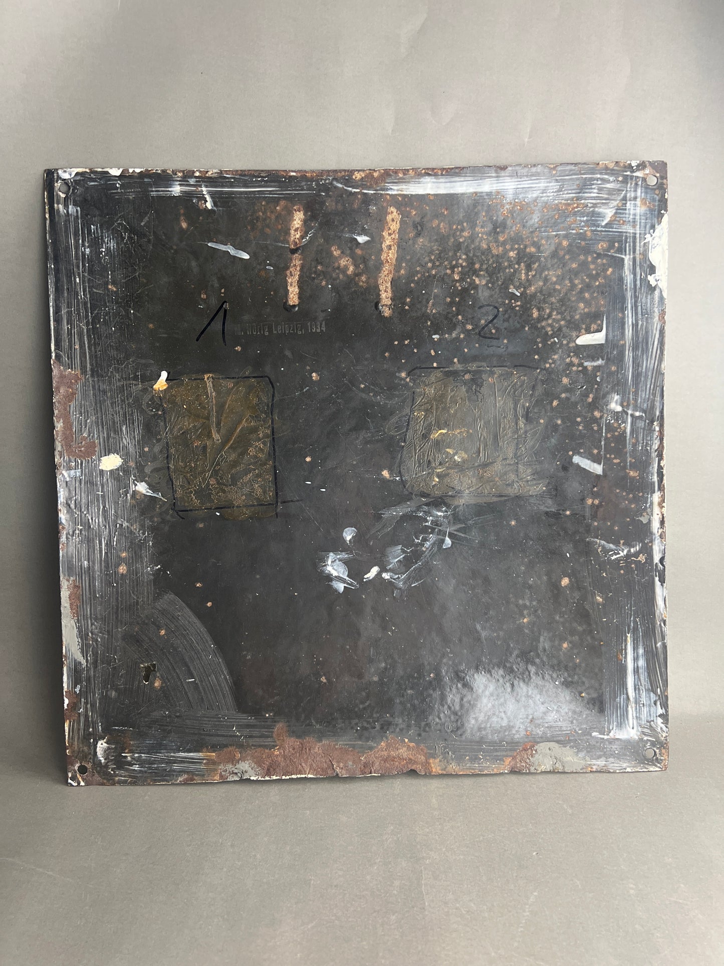 WW2 Tysk Stort NSDAP Emalje Skilt. Stemplet med fremstiller og 1934. Sjælden! Original.