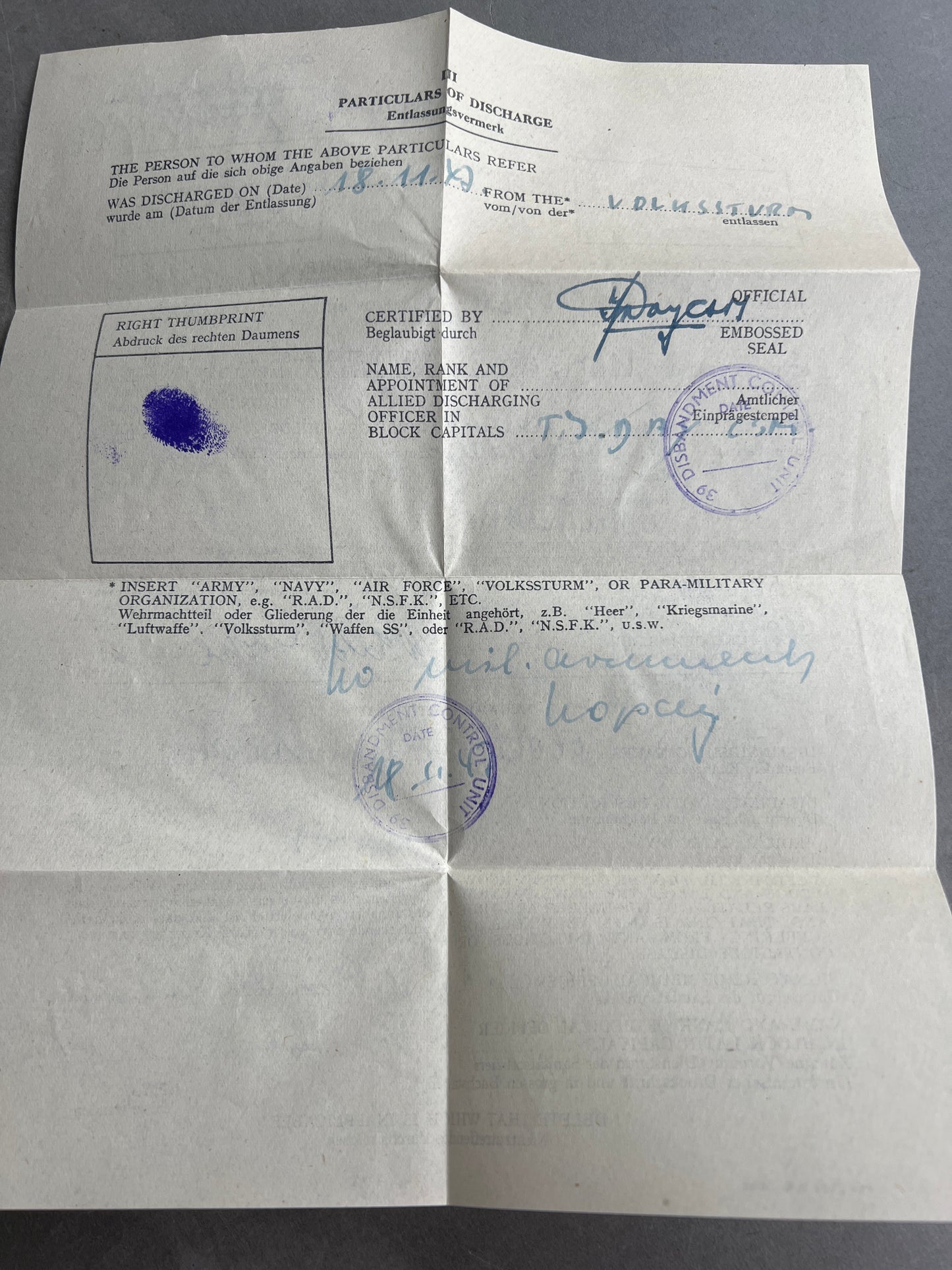 WW2 Tysk Wehrpass "Heer". Original.