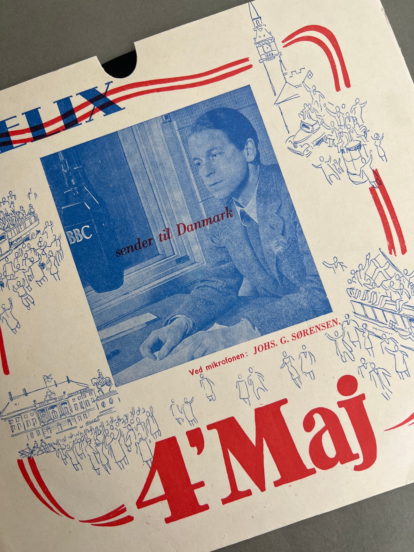 WW2 Dansk "4. Maj" Plade. Original.