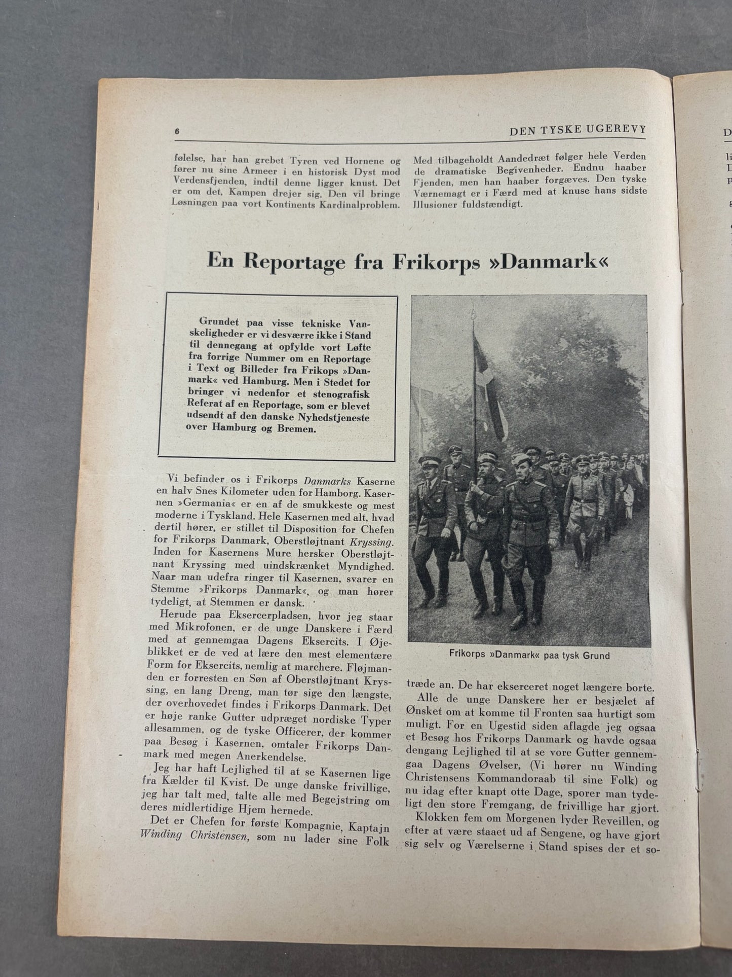 WW2 Dansk Nazistisk "Den Tyske Ugerevy" Blad. Original.