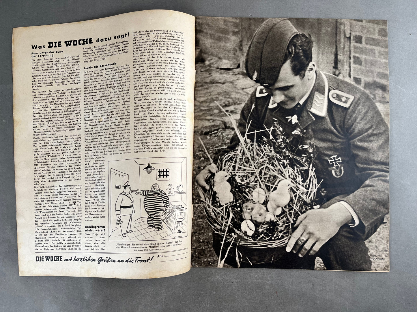 WW2 Tysk "Die Woche" Blad. Original.