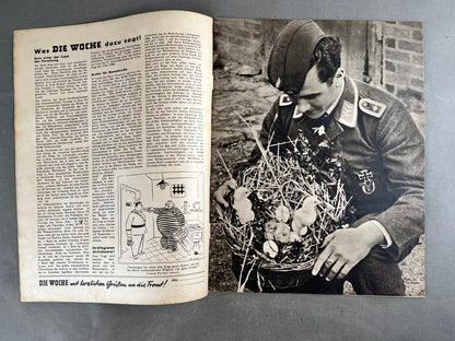 WW2 Tysk "Die Woche" Blad. Original.
