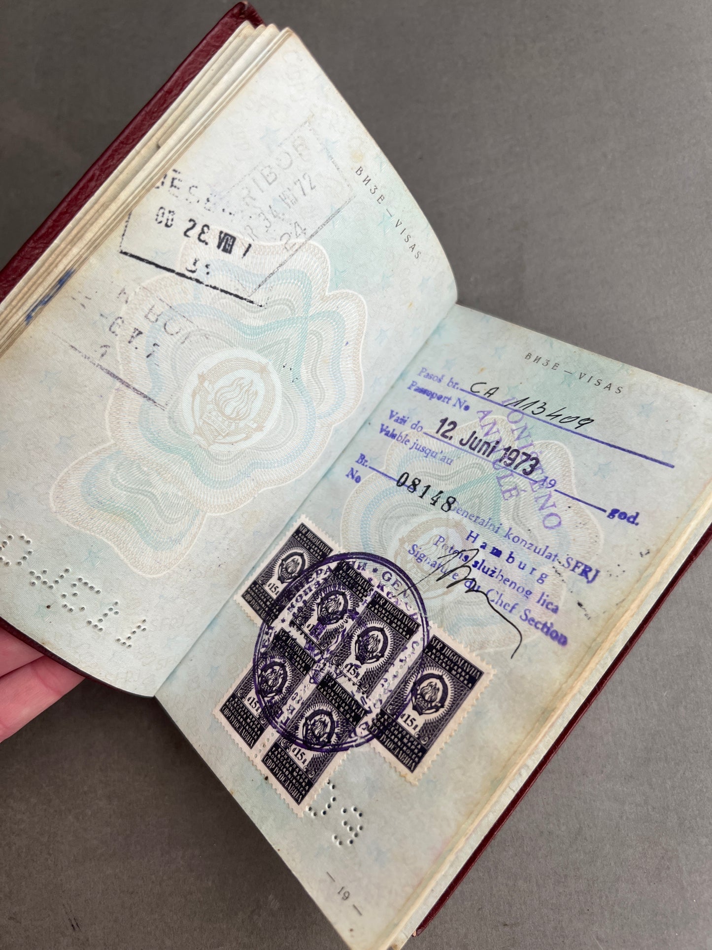 Østtysk DDR Jugoslavisk Pas. Original.