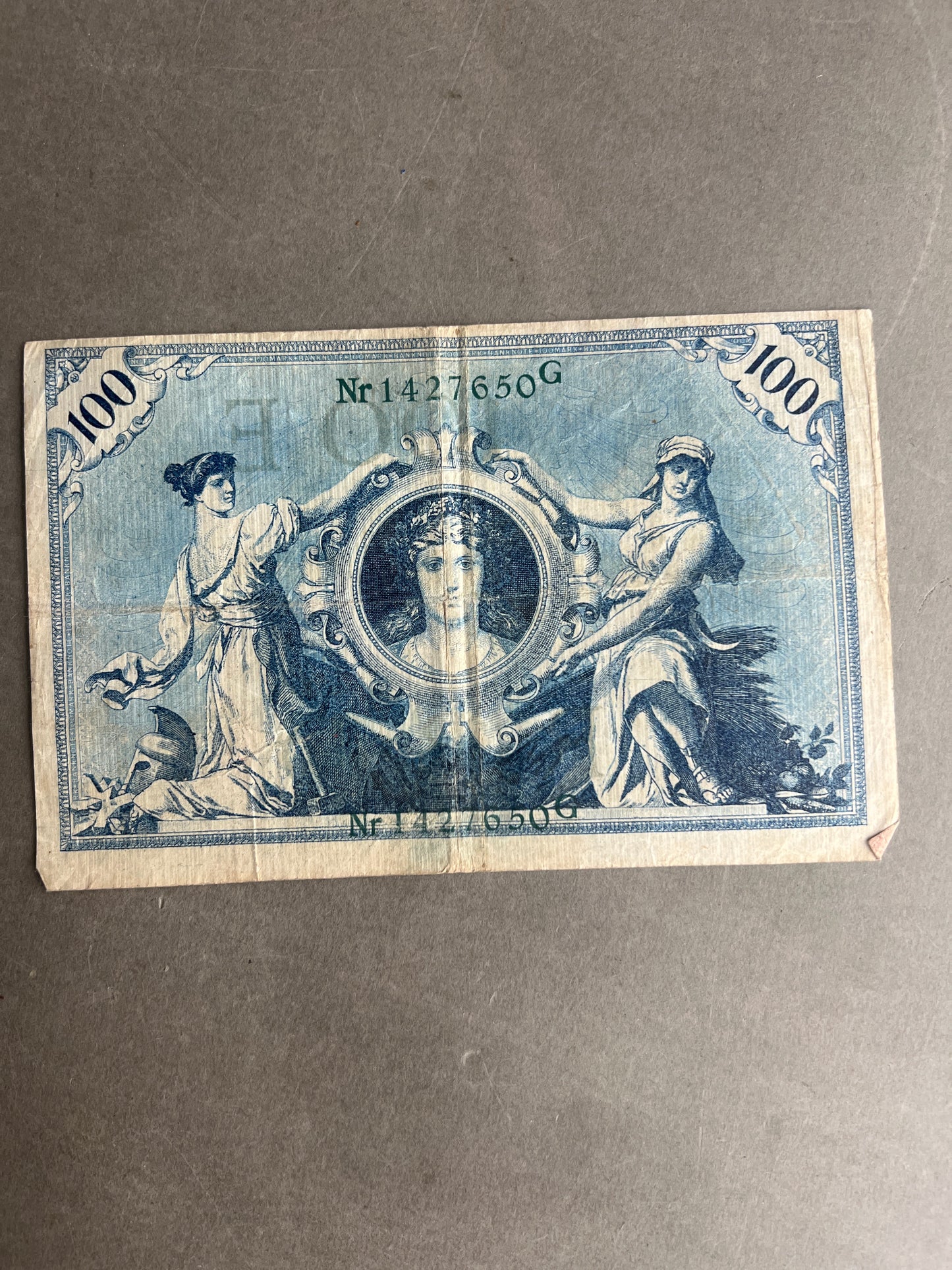 WW1 Tysk "Reichsbanknote" Pengeseddel. Original.