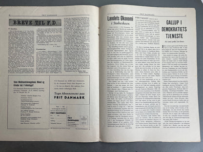 WW2 Dansk "Frit Danmark" fra 12. oktober 1945. Original.