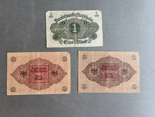 WW1 Tyske Pengesedler fra 1920. Original.