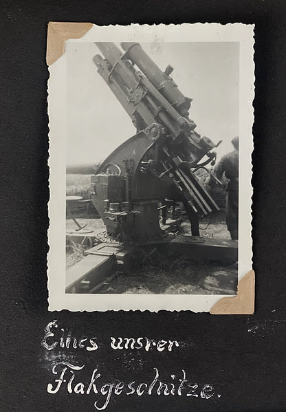 WW2 Tysk Wehrmacht Fotoalbum 1940'erne. MANGE(!) gode billeder fra felttoget i Frankrig. Original.