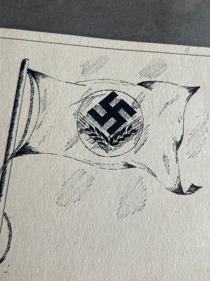 WW2 Tysk RAD Lykønskningskort. Original
