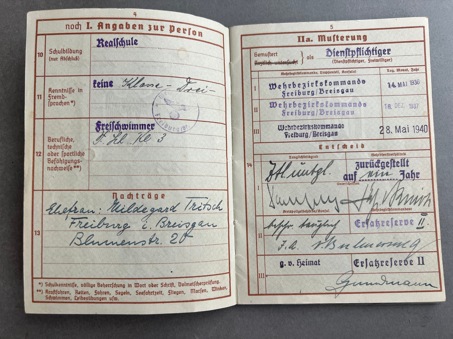 WW2 Tysk Wehrpass Lot fra en Gefreiter. Original.
