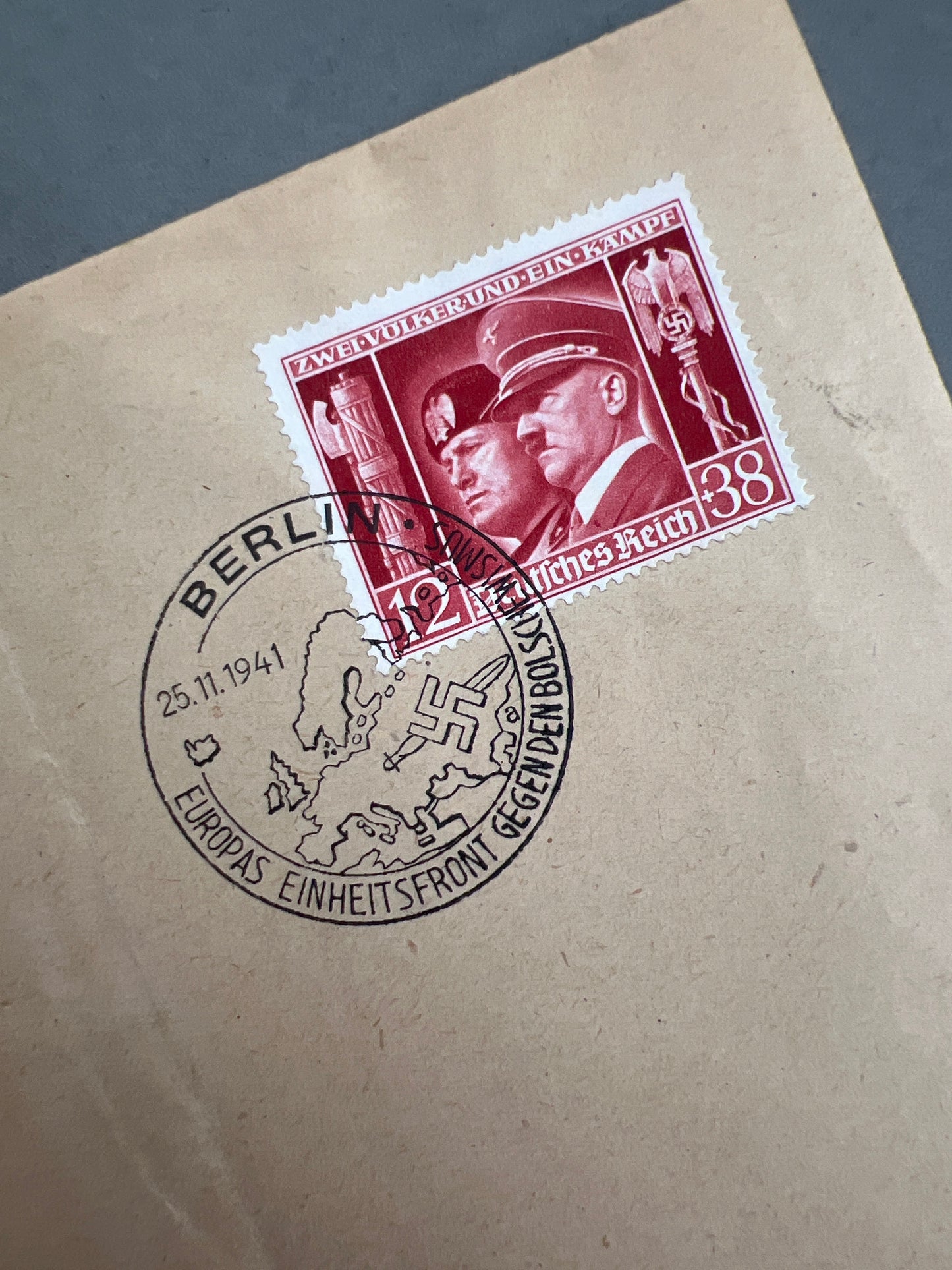 WW2 Tysk NSDAP/Mussolini Kuvert. Original.