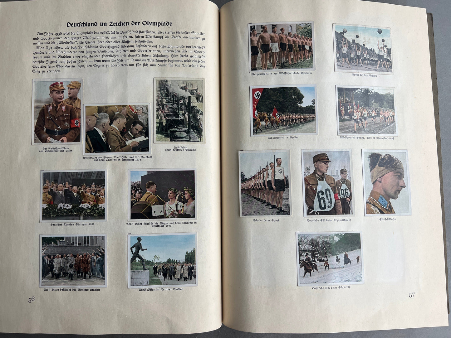 WW2 Tysk NSDAP/RAD "Cigaretten Album". Komplet med alle billeder. Gode billeder SS, SA, HJ, NSDAP mv. Original.