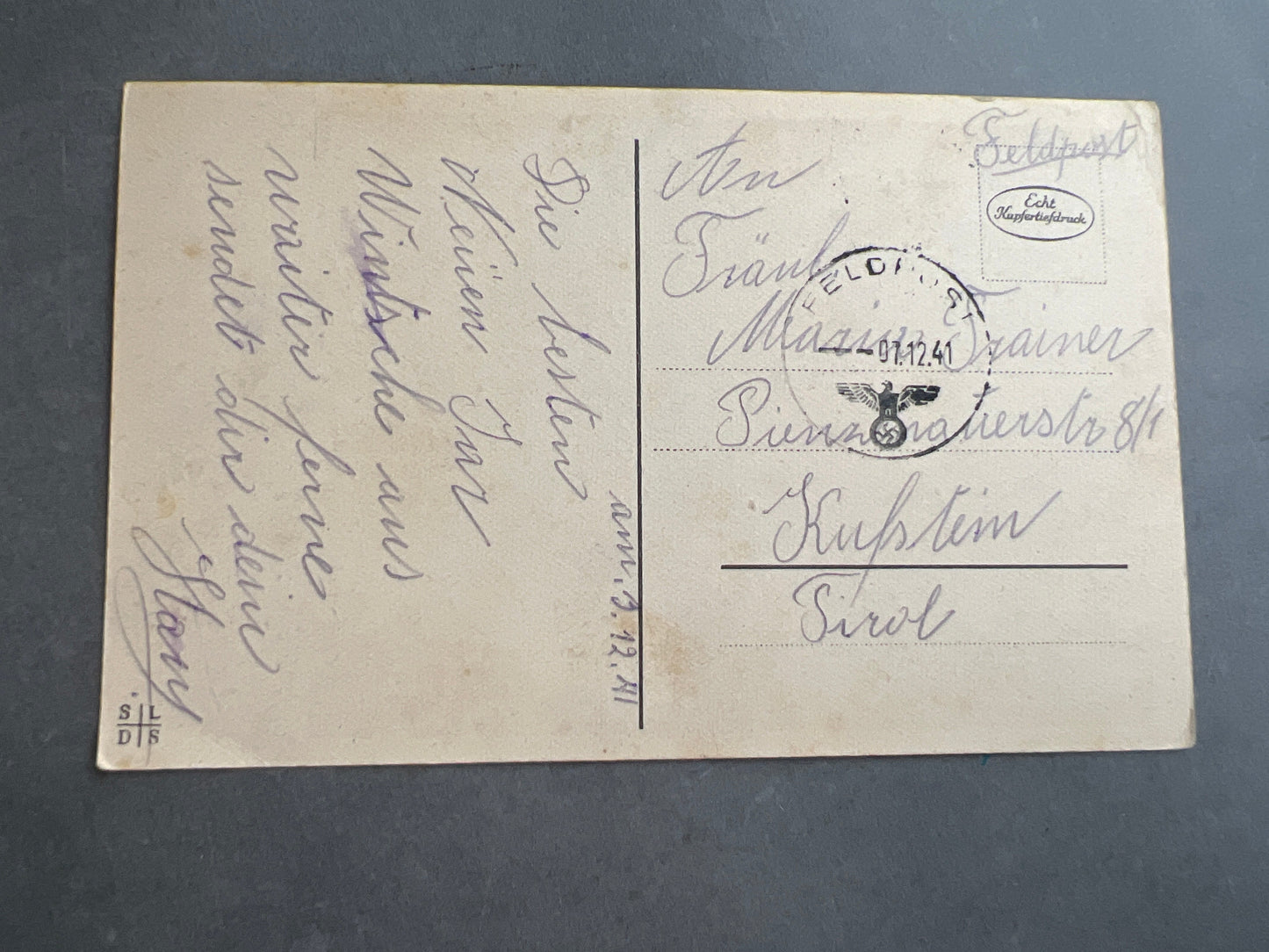 WW2 Tysk Feldpost. Original.