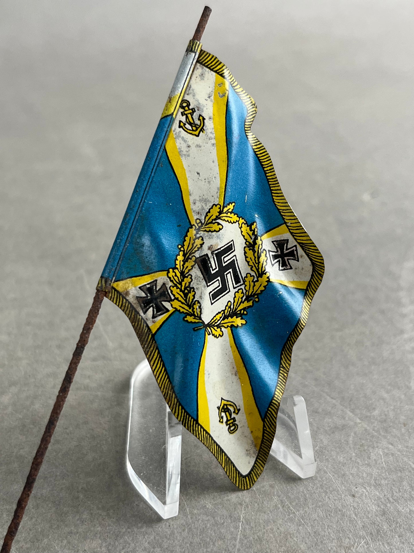 WW2 Tysk Kriegsmarine Lineol Flag. Original.