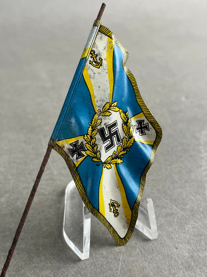 WW2 Tysk Kriegsmarine Lineol Flag. Original.