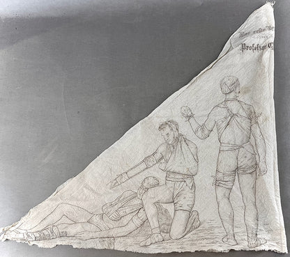 WW1 Tysk Feltforbinding med vejledning trykt. En af de bedre. Dekorativ. Original.