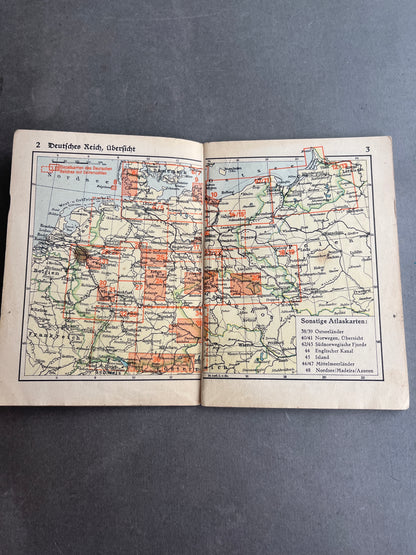 WW2 Tysk DAF “Taschen Atlas”. 48 sider. Original