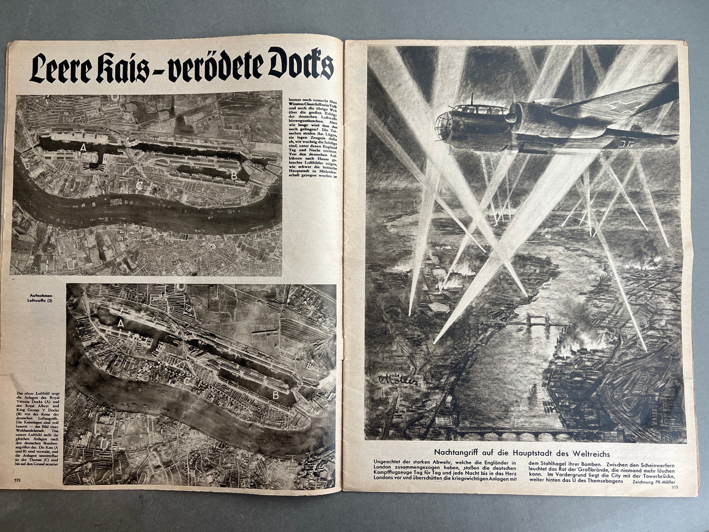 WW2 Tysk Luftwaffe "Der Adler" Blad. Original.