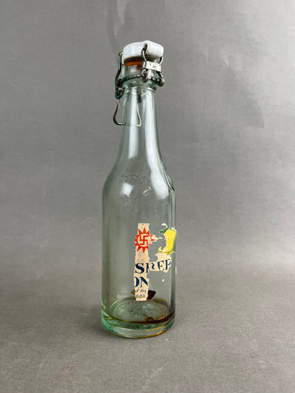 WW2 Dansk Carlsberg Flaske med Solhjul og etikette. Original.
