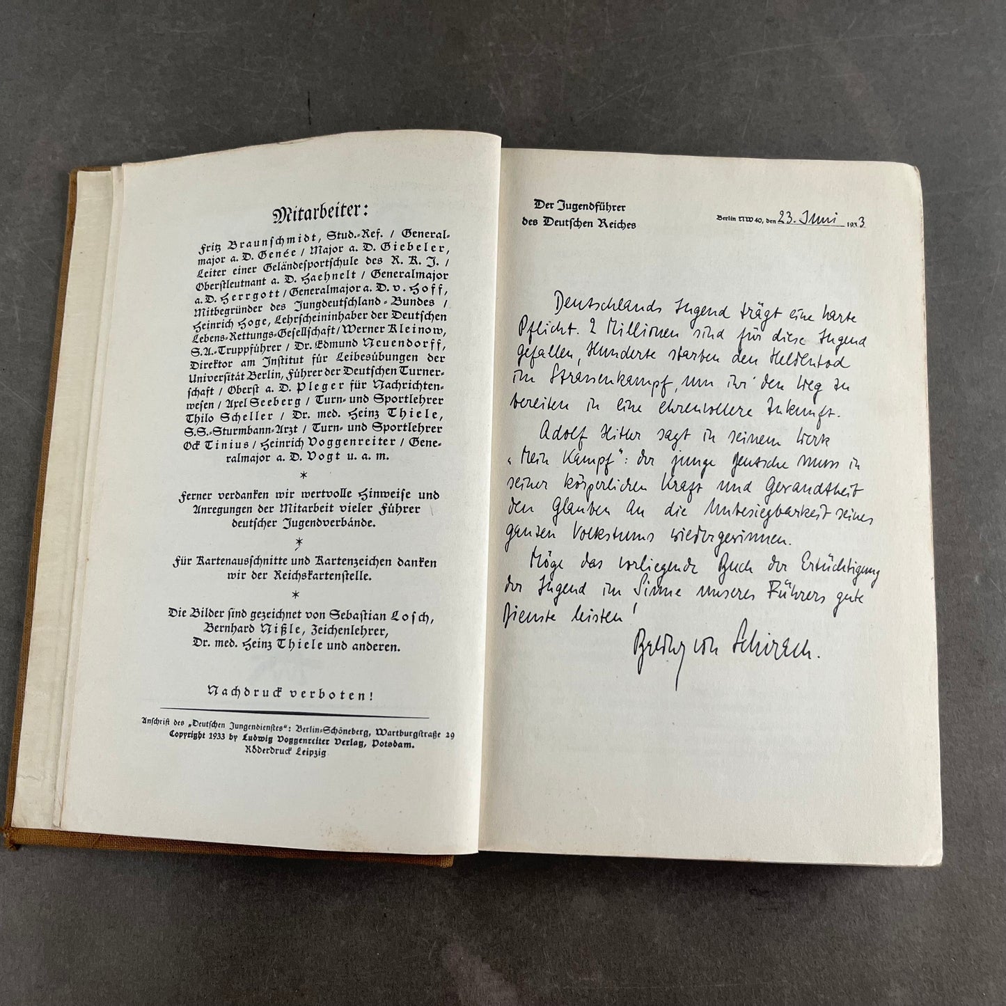 WW2 Tysk Tidlig HJ Instruktionsbog. Fra 1933. Sjælden. Original.