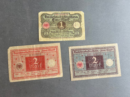 WW1 Tyske Pengesedler fra 1920. Original.