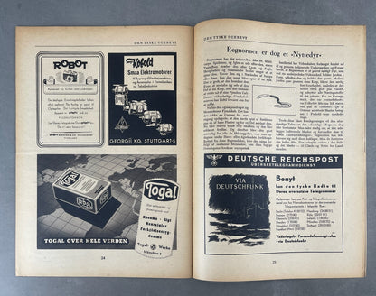 WW2 Dansk Nazistisk "Den Tyske Ugerevy" Blad. Udgivelsen med Schalburg. Original.