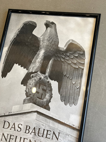 WW2 Tysk NSDAP Udklip/Plakat i nyere ramme. Illustrativ. Original.