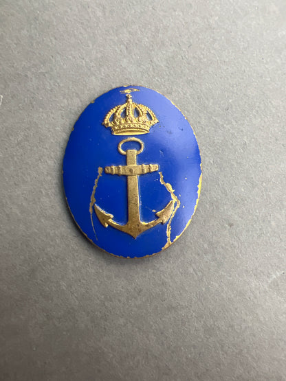WW1/WW2 Svensk M1878 Marine mærke. Original.