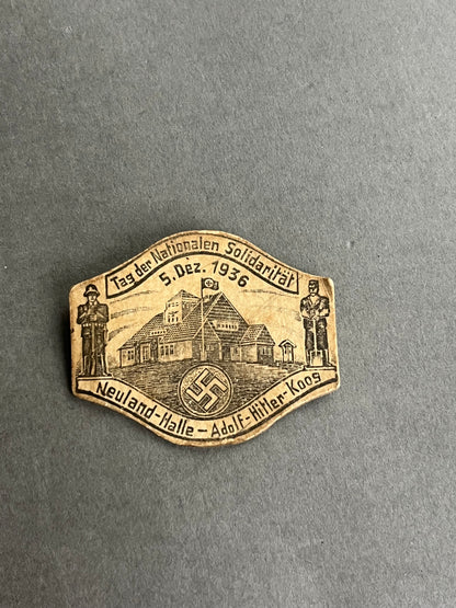 WW2 Tysk NSDAP Pap-Tinnie. En af de bedre. Original.