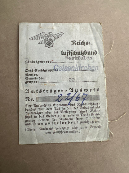 WW2 Tysk RLB Ausweis. Original.