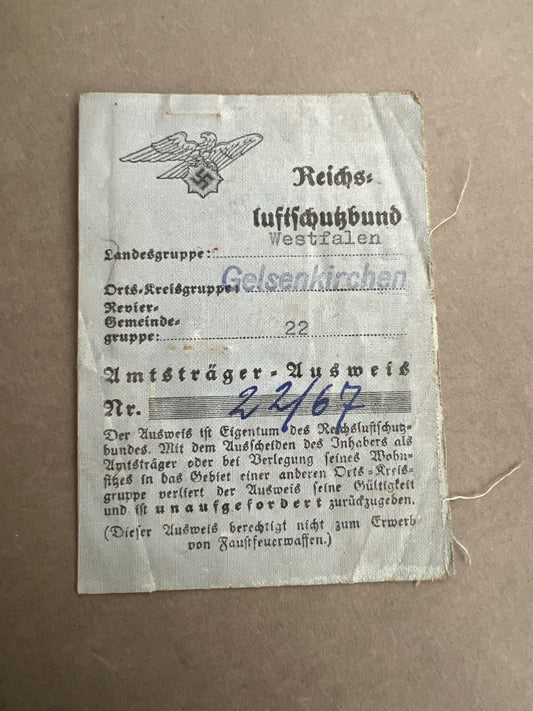WW2 Tysk RLB Ausweis. Original.