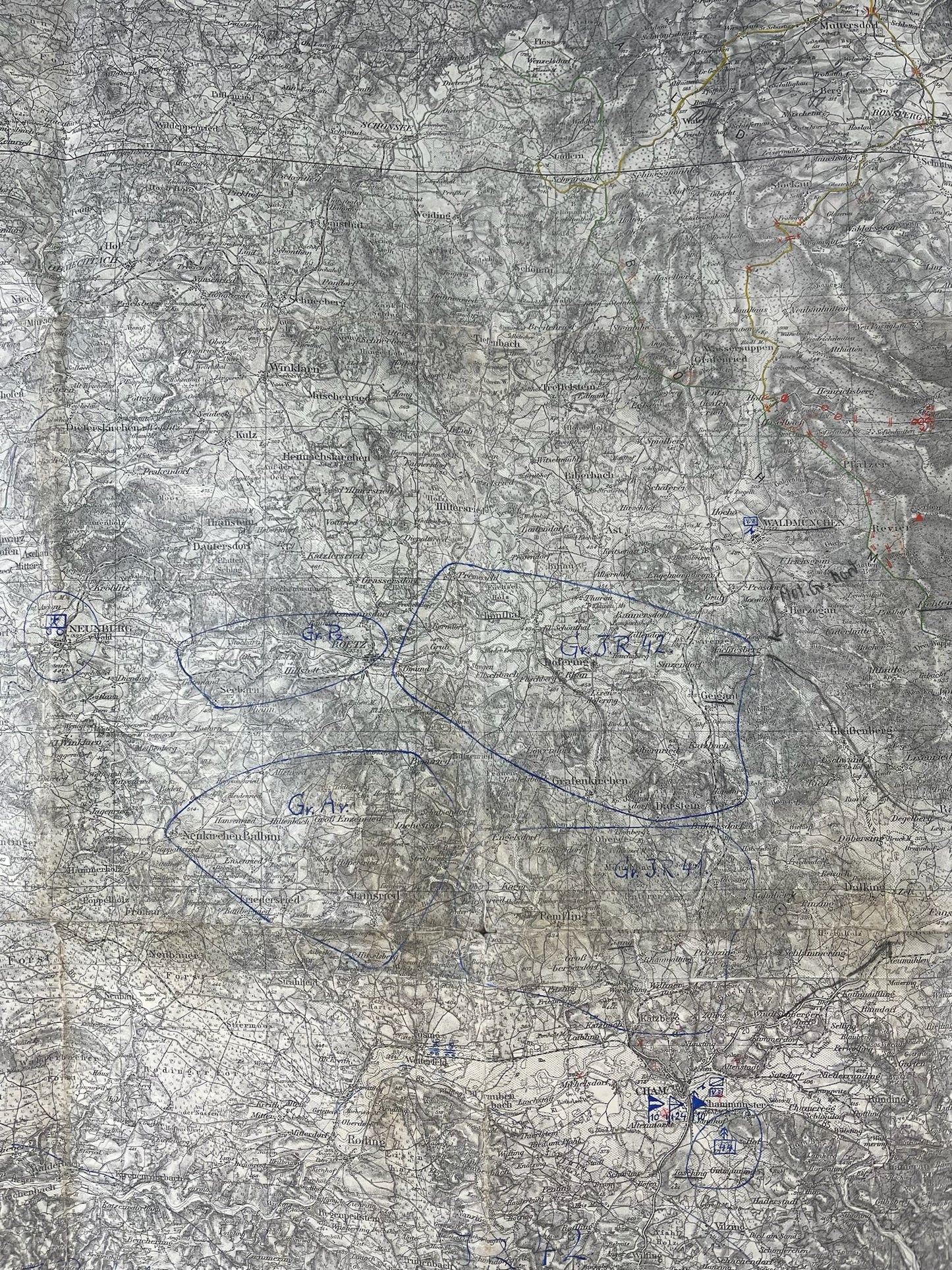 WW2 Tysk Heer Landkort over område i Norge. Original.