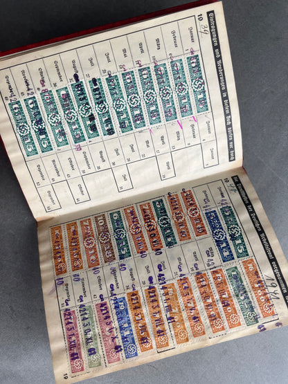 WW2 Tysk DAF Medlemsbog. Godt udfyldt. Original.