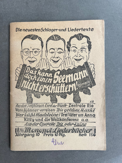 WW2 Tysk Liederbuch. Original.
