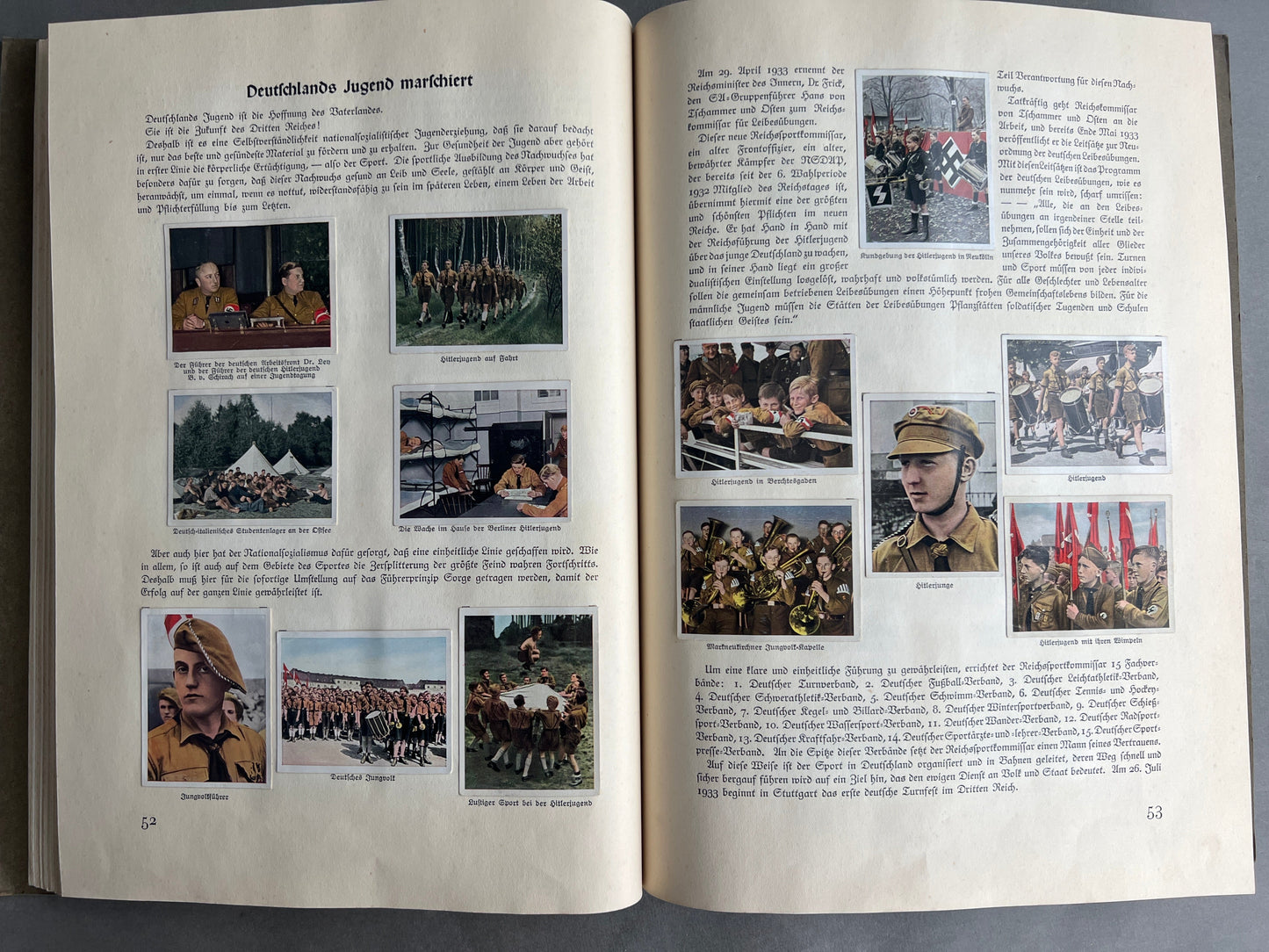 WW2 Tysk NSDAP/RAD "Cigaretten Album". Komplet med alle billeder. Gode billeder SS, SA, HJ, NSDAP mv. Original.