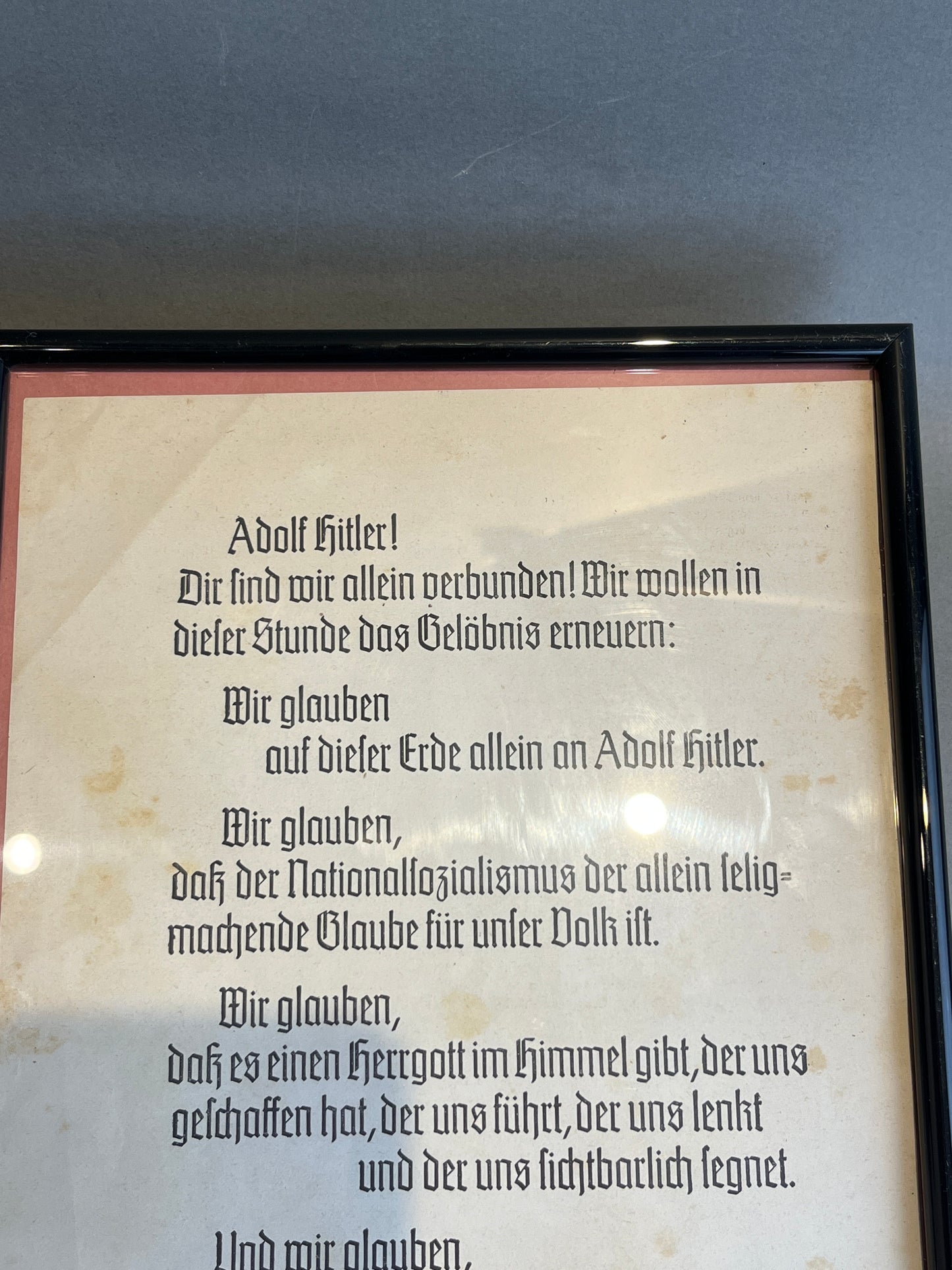 WW2 Tysk NSDAP Udklip/Plakat i nyere ramme. Illustrativ. Original.