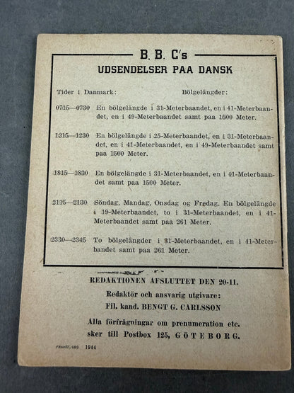 WW2 Dansk " I DAG" hæfte fra 1944. Original.
